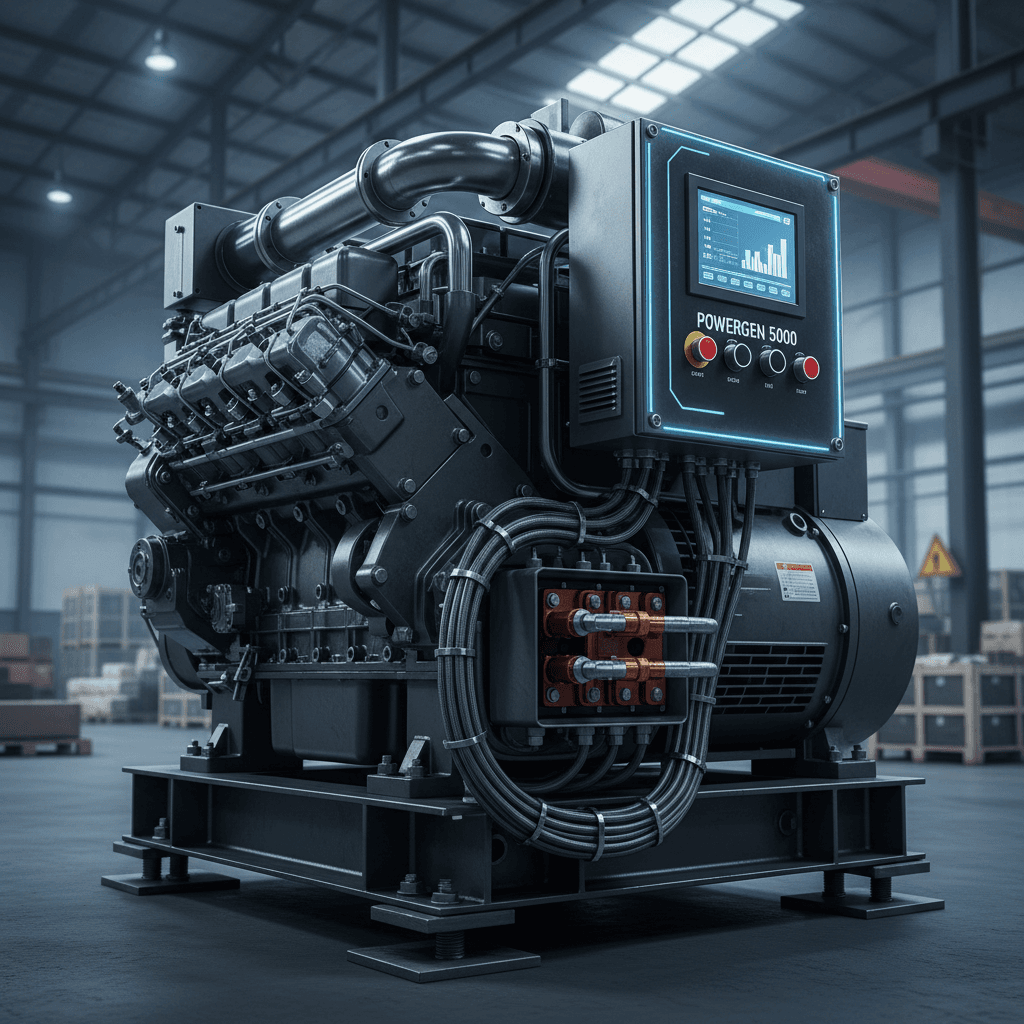 Generator on a job site ready for use